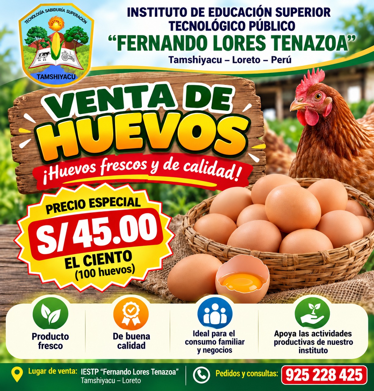 🐔 ¡HUEVOS FRESCOS, DIRECTO DE NUESTRO INSTITUTO!